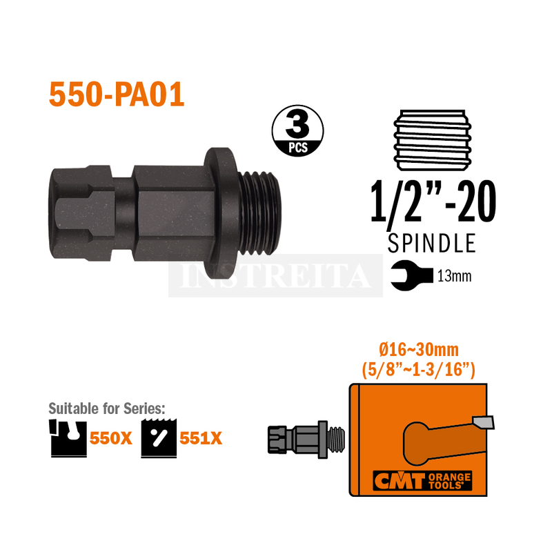 Adapteris cilindriniam grąžui 550-PA01